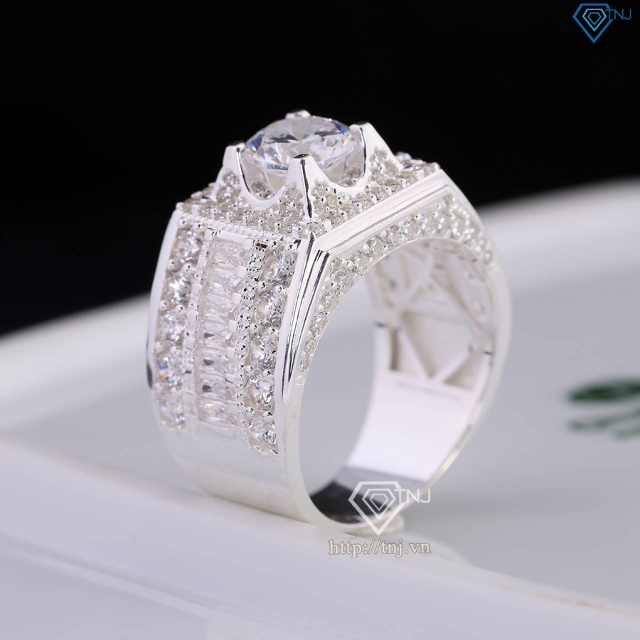 Nhẫn bạc nam đính đá đẹp NNA0809