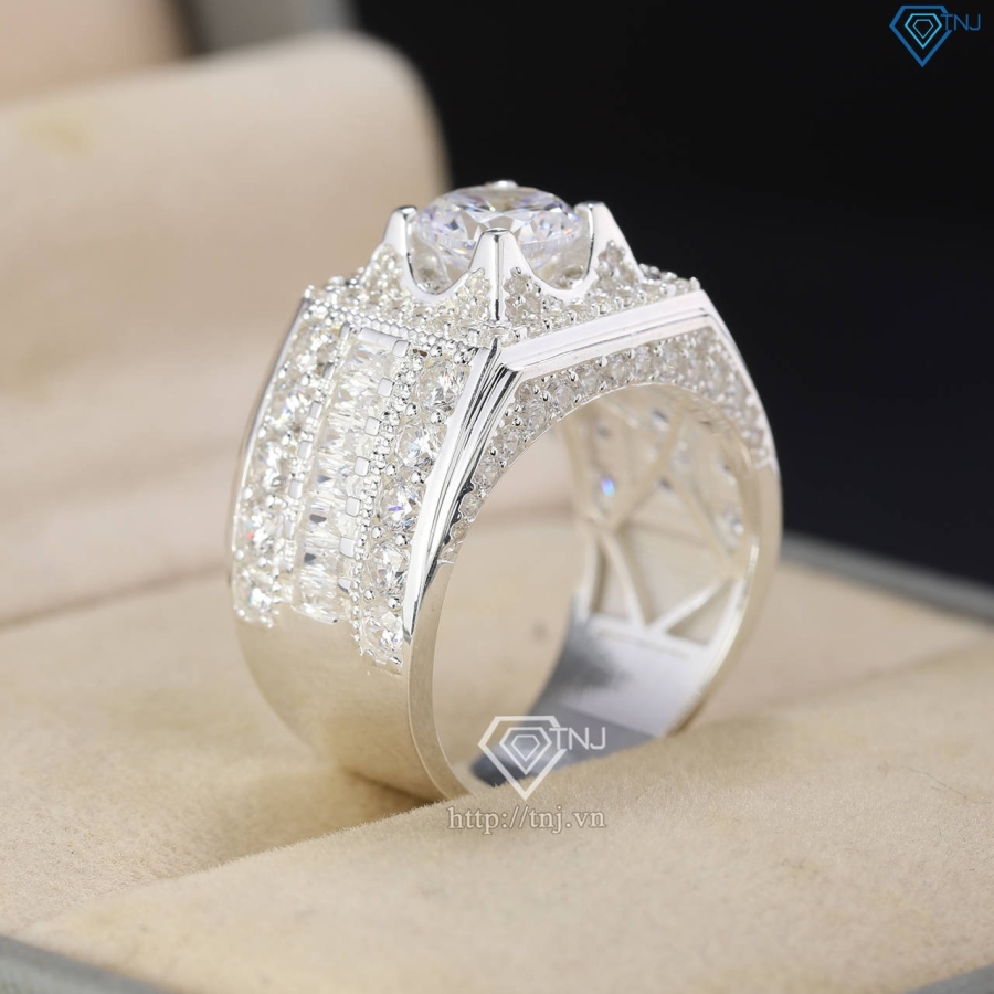 Nhẫn bạc nam đính đá đẹp NNA0809