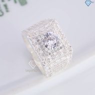 Nhẫn bạc nam cao cấp đính đá đẹp NNA0810