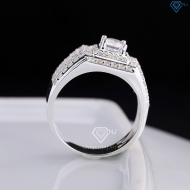 Nhẫn bạc nam kẻ caro đính đá đẹp NNA0811