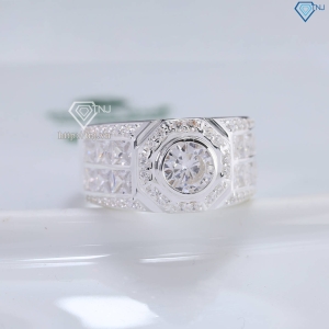 Nhẫn bạc nam đính đá chìm cao cấp NNA0812