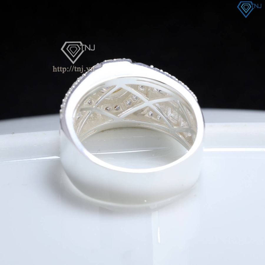 Nhẫn bạc nam đính đá chìm cao cấp NNA0812