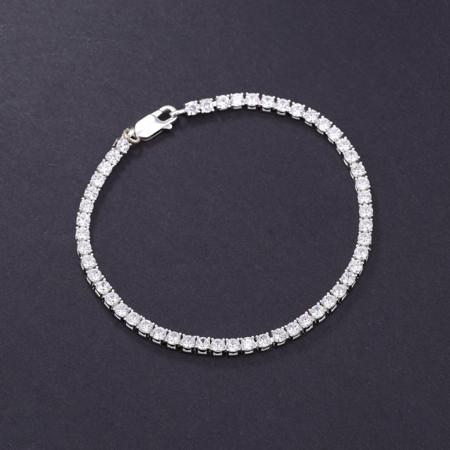 Lắc tay Tennis bạc cho nam đính đá 3mm LTA0194