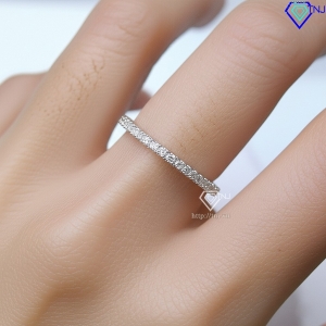 Nhẫn bạc nữ đơn giản đính full kim cương Moissanite NNM0058