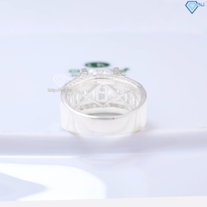 Nhẫn bạc nam đá chủ 11mm đính đá đẹp NNA0818
