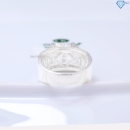 Nhẫn bạc nam đá chủ 11mm đính đá đẹp NNA0818