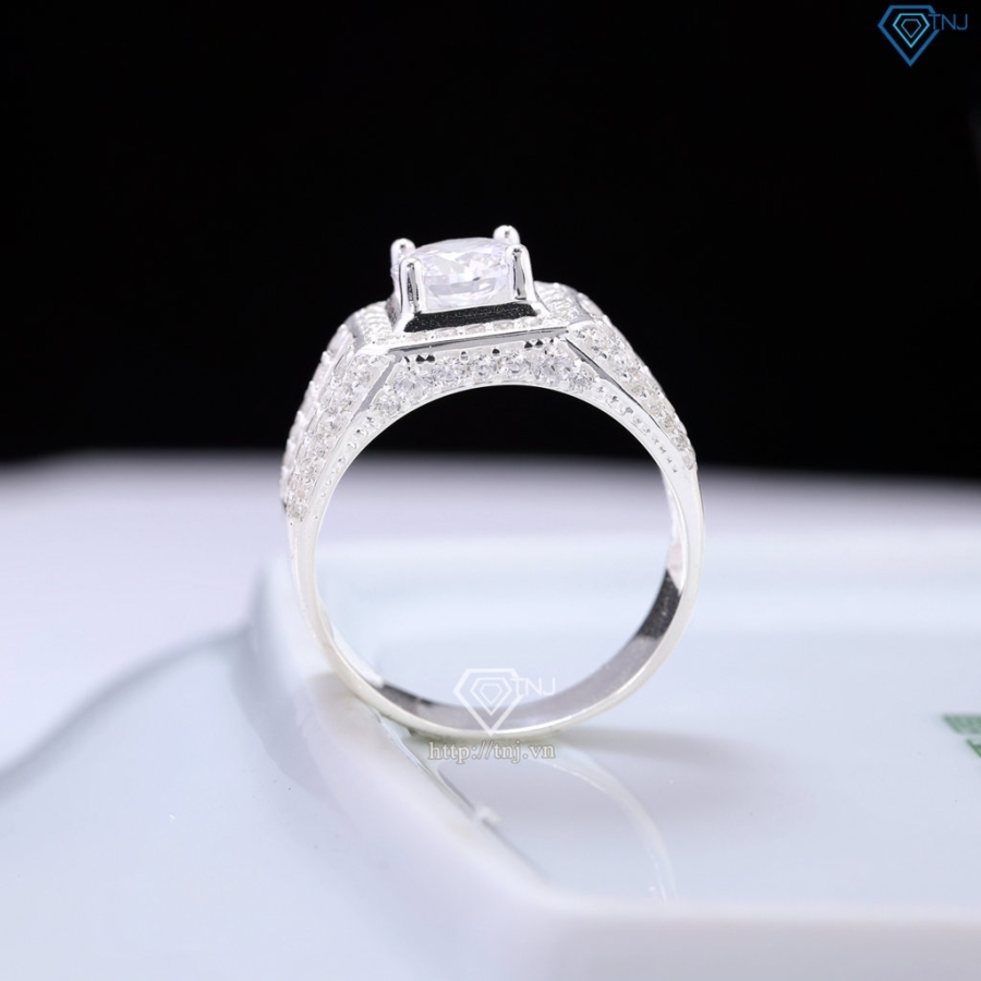 Nhẫn bạc nam đẹp đính đá trắng NNA0820