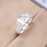 Nhẫn bạc nam bản nhỏ hoạ tiết chữ V NNA0821