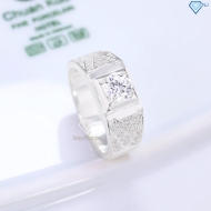 Nhẫn bạc nam bản nhỏ hoạ tiết chữ V NNA0821