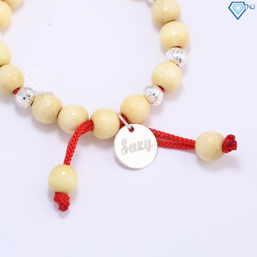 Vòng dâu tằm cho bé hình con rắn khắc tên VTD0008
