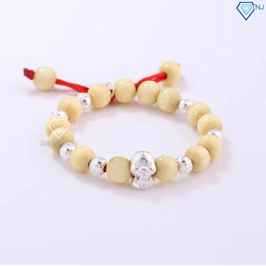 Vòng dâu tằm cho bé hình con rắn khắc tên VTD0008