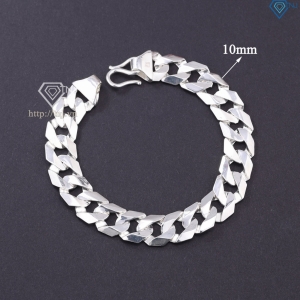 Lắc tay bạc mắt xích nam trơn đơn giản LTA0204 - Trang Sức TNJ