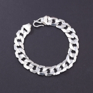 Lắc tay bạc mắt xích nam trơn đơn giản LTA0204