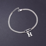 Lắc tay bạc nam cách điệu làm chữ cái theo yêu cầu LTA0205