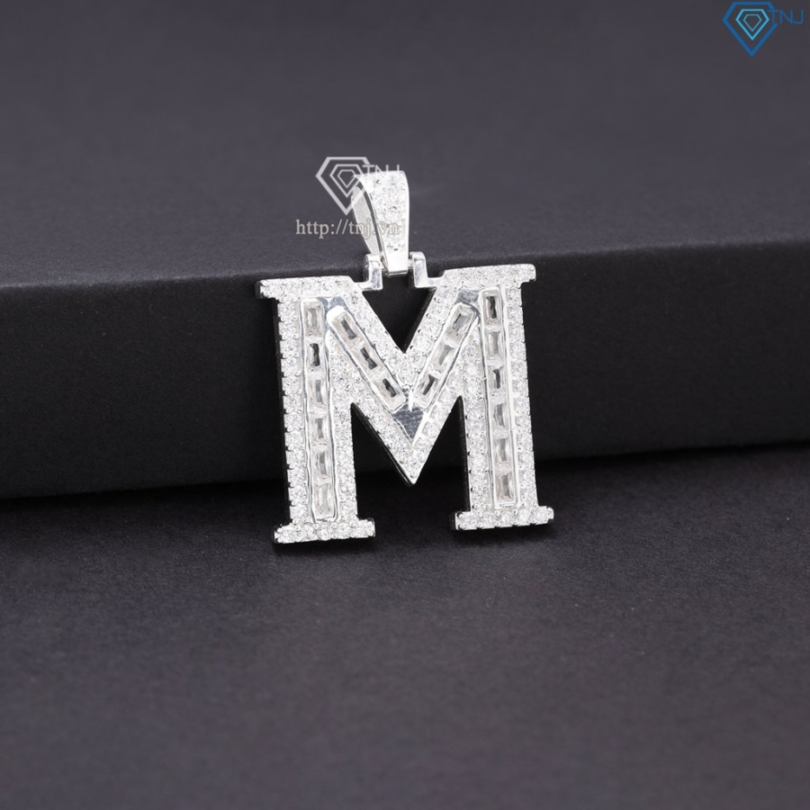 Mặt dây chuyền nam chữ cái theo yêu cầu đính đá MDCA00186