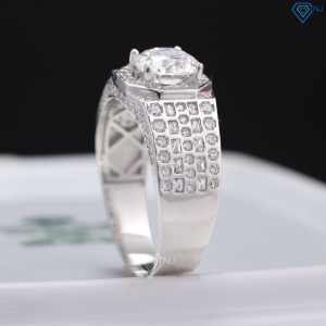 Nhẫn bạc nam đính kim cương Moissanite 8.0mm - Kiểm định GRA NNAM0223