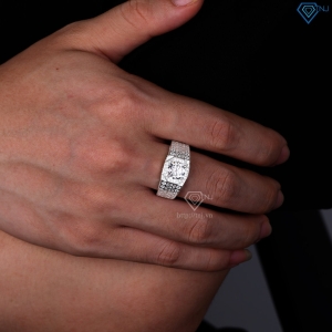 Nhẫn bạc nam đính kim cương Moissanite 8.0mm - Kiểm định GRA NNAM0223