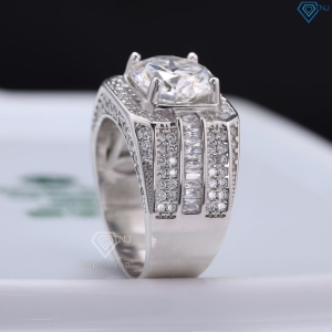 Nhẫn nam đính kim cương Moissanite 10mm - Kiểm định GRA NNAM0224