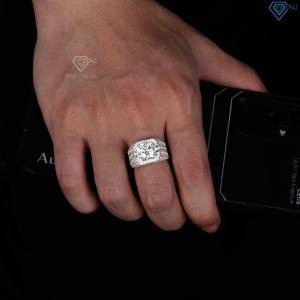 Nhẫn nam đính kim cương Moissanite 10mm - Kiểm định GRA NNAM0224
