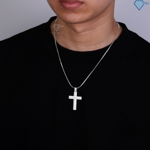 Dây chuyền bạc nam mặt thánh giá đính đá DCA0192