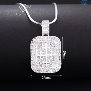 Dây chuyền bạc nam mặt vuông Patek Philippe DCA0182