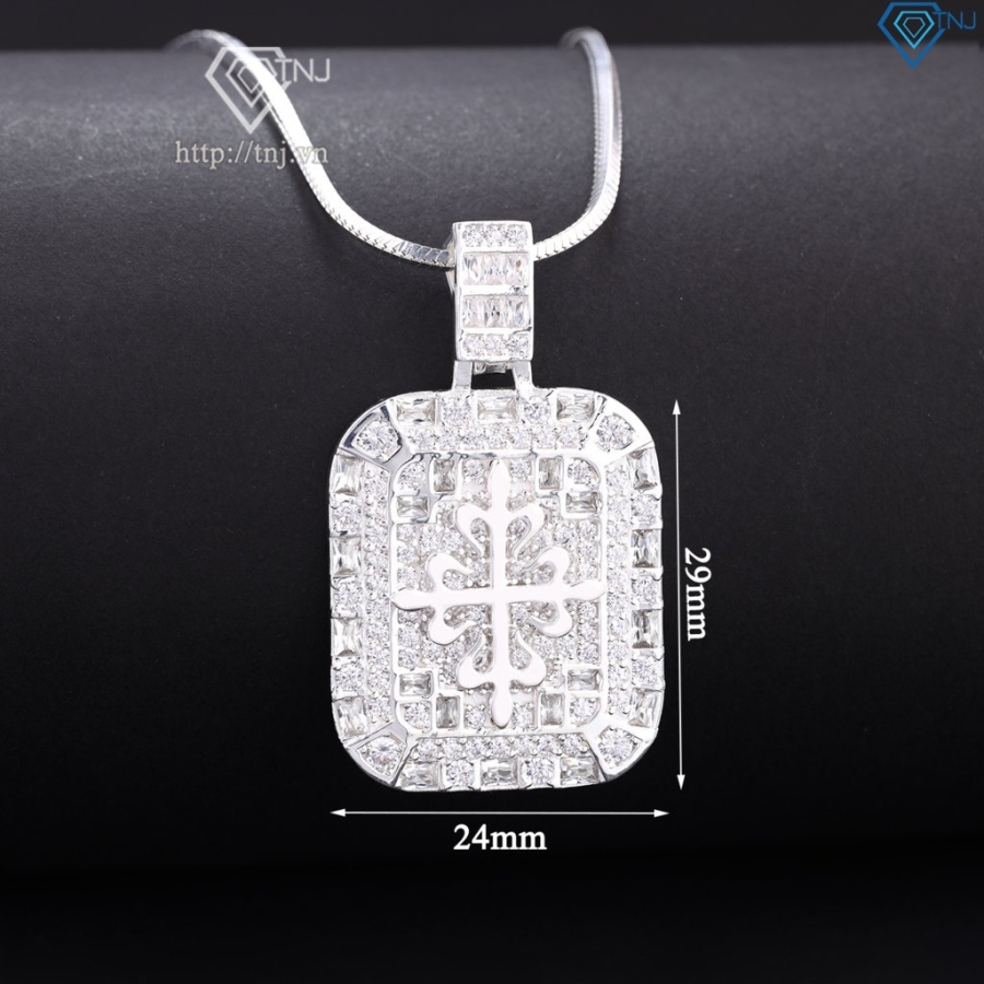 Dây chuyền bạc nam mặt vuông Patek Philippe DCA0182