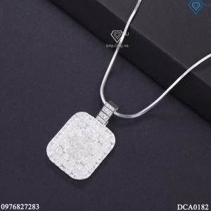 Dây chuyền bạc nam mặt vuông Patek Philippe DCA0182
