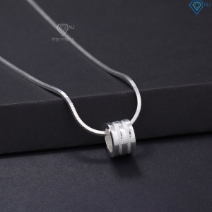 Dây chuyền bạc nam mặt tròn đơn giản DCA0183