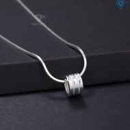 Dây chuyền bạc nam mặt tròn đơn giản DCA0183