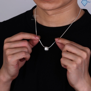 Dây chuyền bạc nam mặt tròn đơn giản DCA0183
