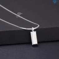 Dây chuyền bạc nam mặt hình thỏi vàng DCA0184