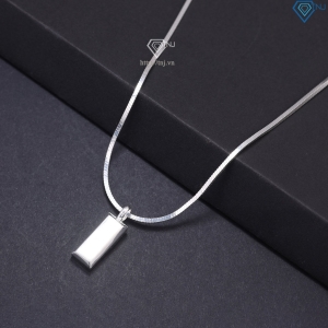 Dây chuyền bạc nam mặt hình thỏi vàng DCA0184