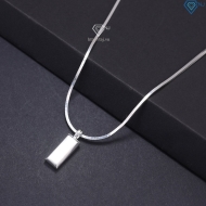 Dây chuyền bạc nam mặt hình thỏi vàng DCA0184
