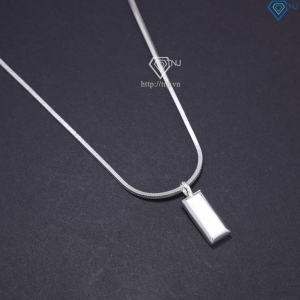 Dây chuyền bạc nam mặt hình thỏi vàng DCA0184
