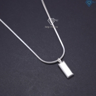 Dây chuyền bạc nam mặt hình thỏi vàng DCA0184