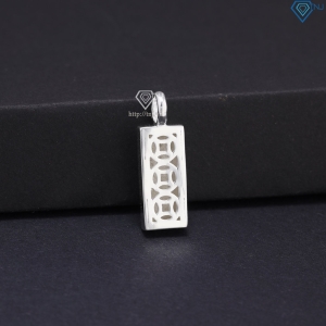 Dây chuyền bạc nam mặt hình thỏi vàng DCA0184