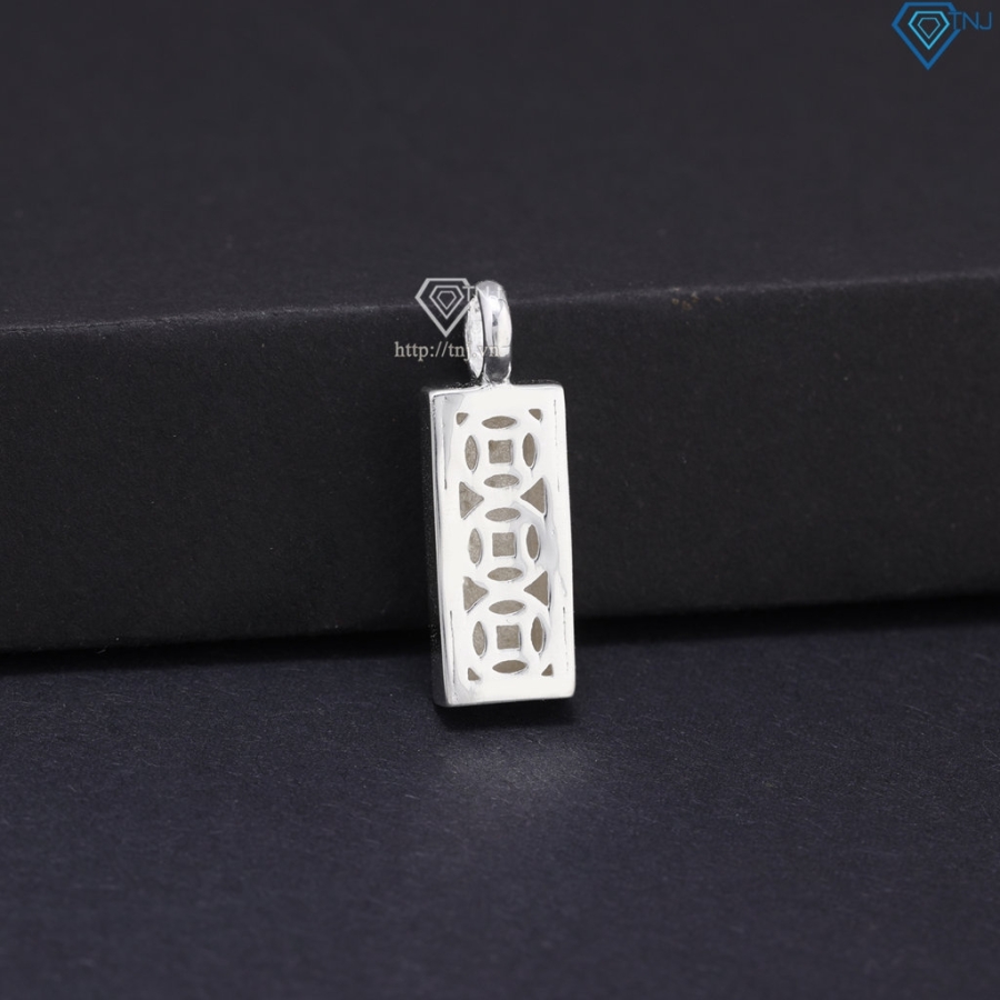 Dây chuyền bạc nam mặt hình thỏi vàng DCA0184