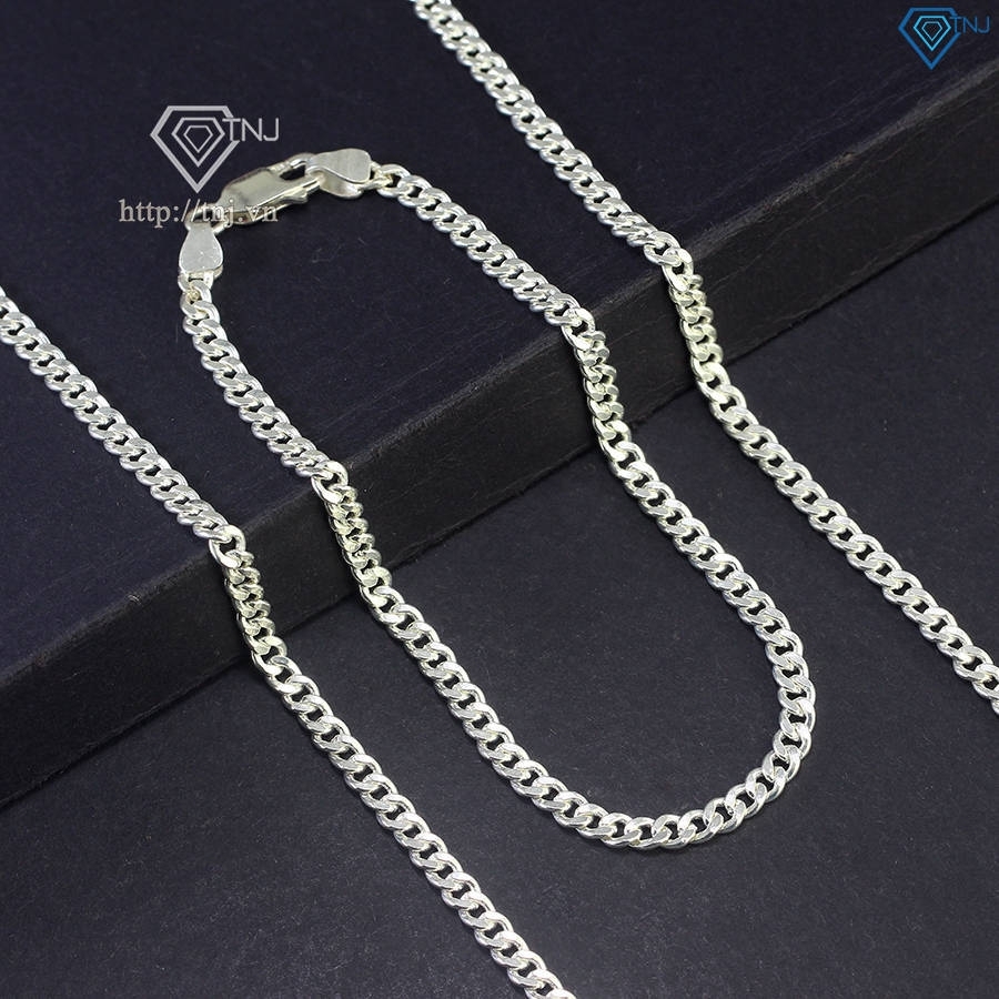 Bộ trang sức bạc nam mắt xích 3mm TSA0003
