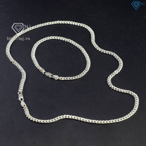 Bộ trang sức bạc nam mắt xích 4mm TSA0004