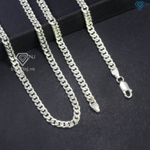 Bộ trang sức bạc nam mắt xích 4mm TSA0004