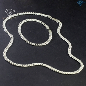 Bộ trang sức bạc nam mắt xích 5mm TSA0005