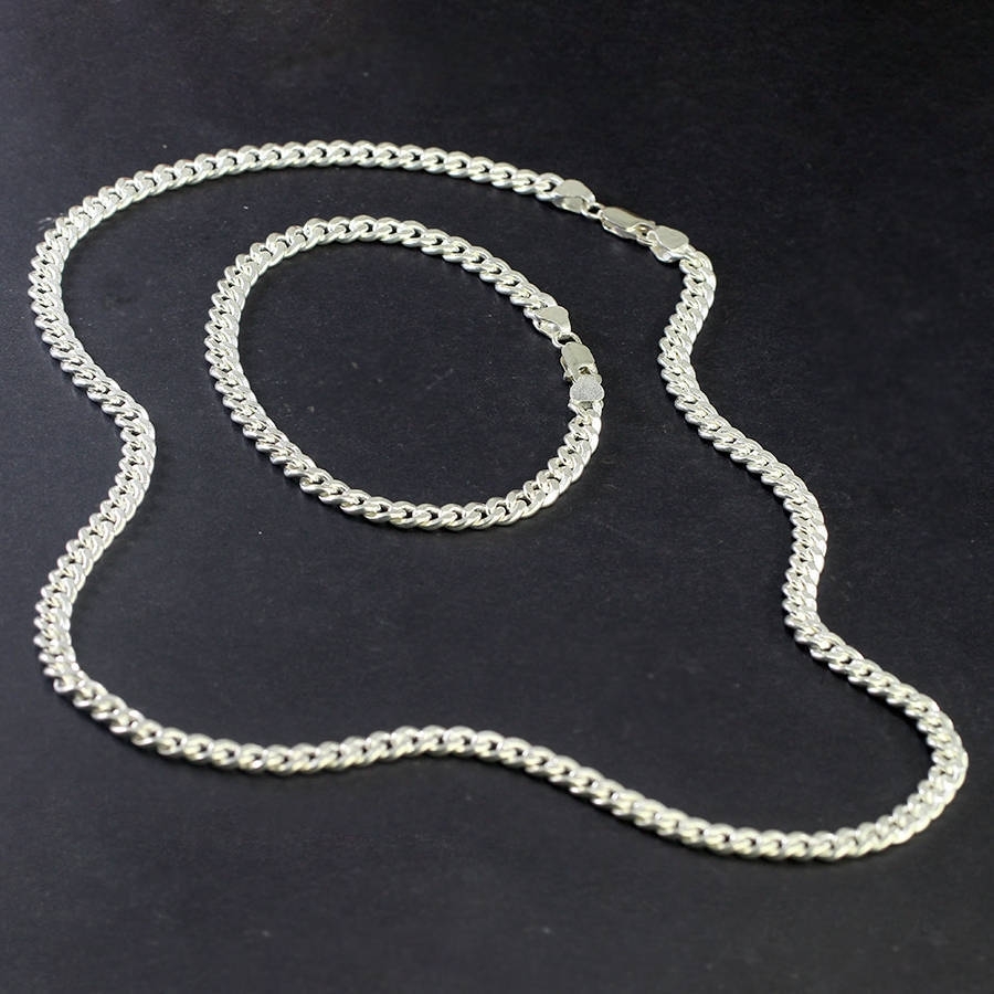Bộ trang sức bạc nam mắt xích 5mm TSA0005