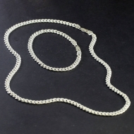 Bộ trang sức bạc nam mắt xích 5mm TSA0005