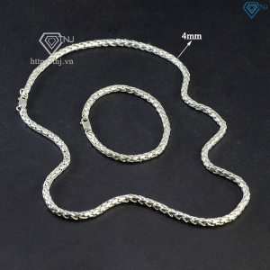 Bộ trang sức bạc nam vảy rồng 4mm TSA0006