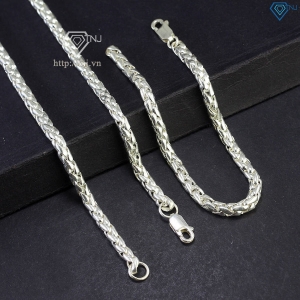 Bộ trang sức bạc nam vảy rồng 4mm TSA0006
