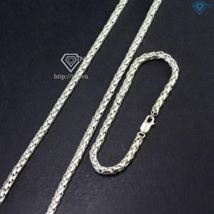 Bộ trang sức bạc nam vảy rồng 4mm TSA0006