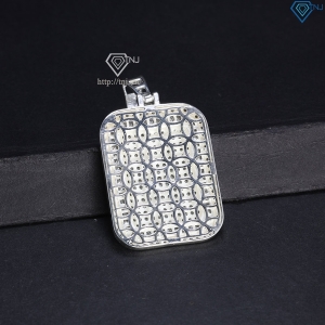 Mặt dây chuyền nam chữ nhật full đá MDCA0185