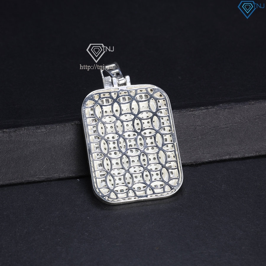 Mặt dây chuyền nam chữ nhật full đá MDCA0185