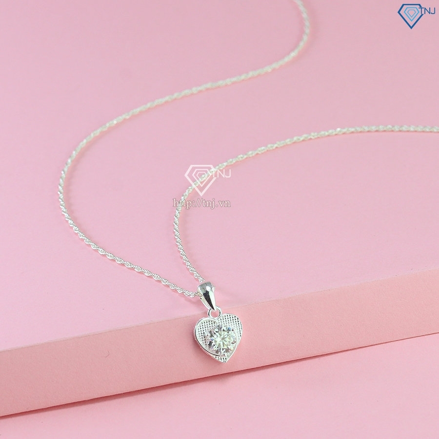 Dây chuyền nữ trái tim đính kim cương Moissanite 6.0mm DCNM0059