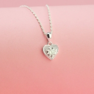 Dây chuyền nữ trái tim đính kim cương Moissanite 6.0mm DCNM0059